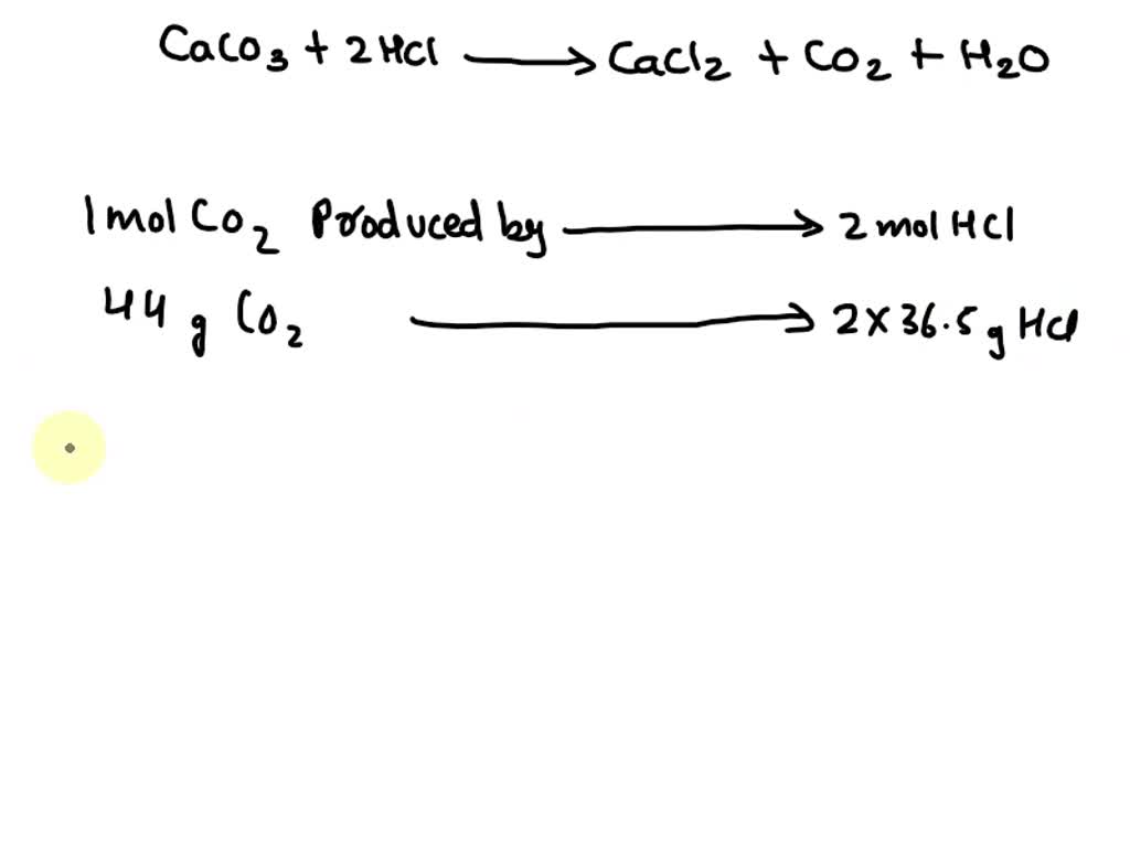 SOLVED: The reaction of limestone with hydrochloric acid is: CaCO3 ...
