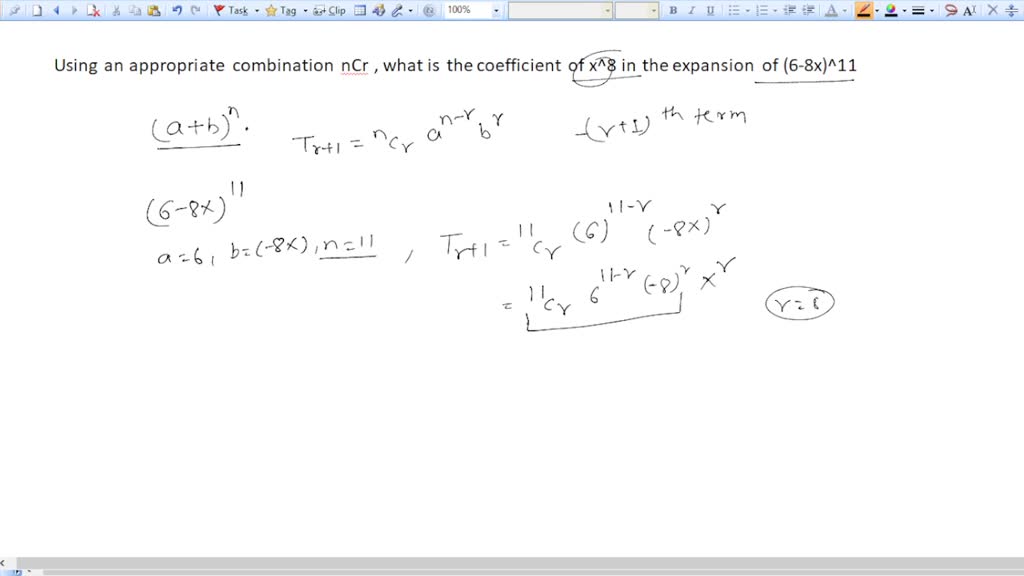 solved-using-an-appropriate-combination-ncr-what-is-the-coefficient-of-x-8-in-the-expansion-of