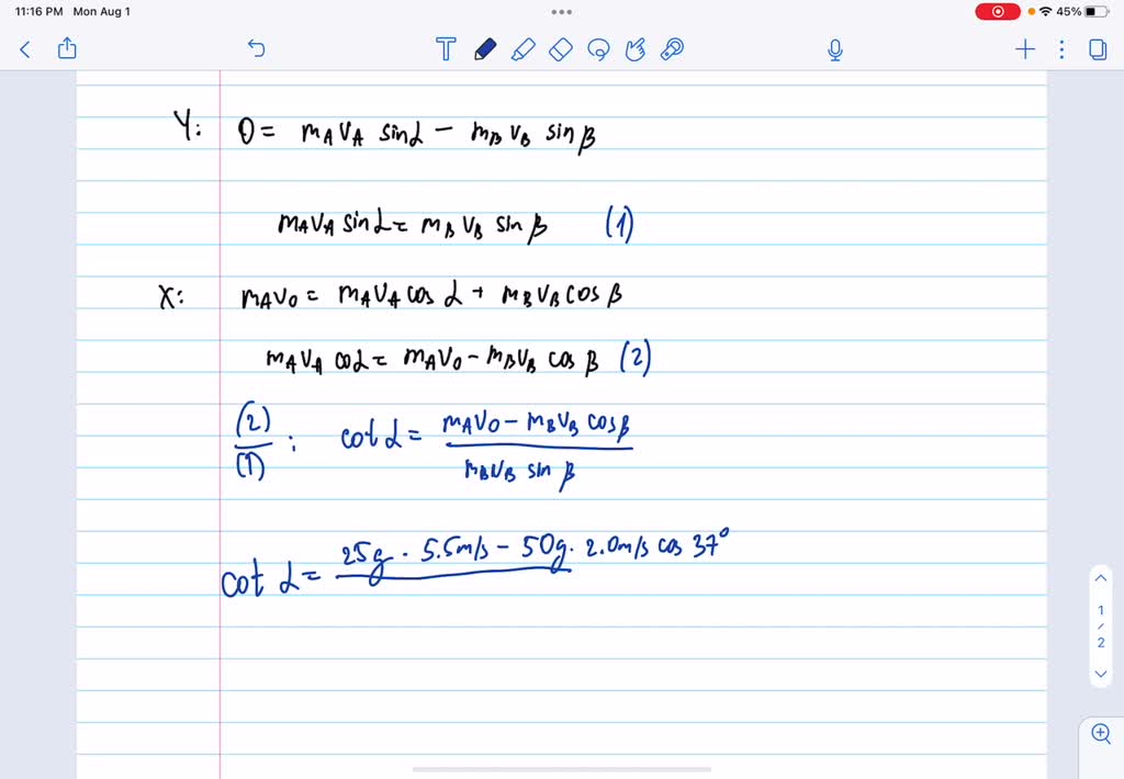SOLVED The figure shows a collision between two pucks on an air hockey table Puck A has a mass