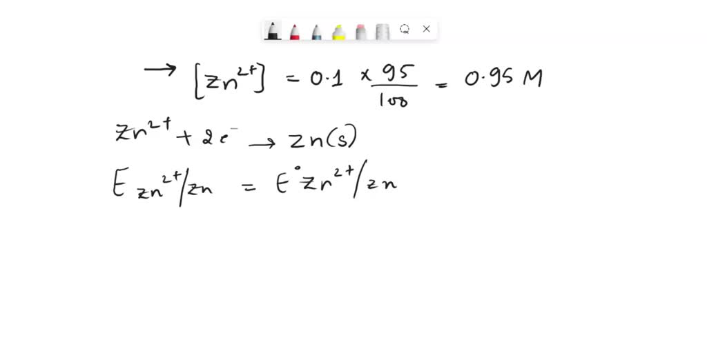 SOLVED Zinc rod is dipped in 0.1 M solution of ZnSO4. The salt is 95