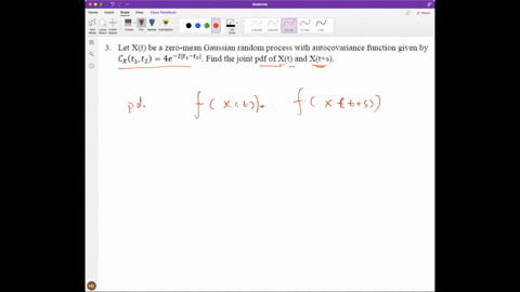 let-xt-be-a-zero-mean-gaussian-random-process-with-autocovariance-finction-given-by-cxtitz-4e-2lt1-tzl-find-the-joint-pdf-of-xt-and-xts-03489