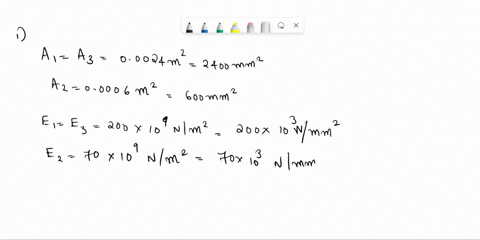 need-help-with-this-finite-element-1d-question-pls-solve-explain-1-the-bars-system-shown-in-figure-below-consists-of-two-steel-bars-and-one-aluminum-bar-the-bars-are-fixed-to-the-wall-at-nod-09187