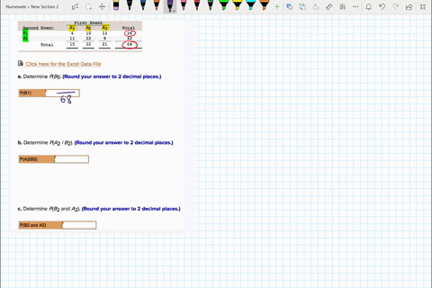 first-event-al-a2-a3-10-12-11-22-15-32-21-second-event-b1-b2-total-total-26-42-68-click-here-for-the-excel-data-file-a-determine-ab1-round-your-answer-to-2-decimal-places-pb1-b-determine-aa2-25237