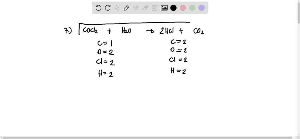 SOLVED: Direction: Balance the following chemical reactions. 7. COCl2 ...