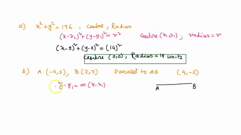 q1-solve-parts-a-d-of-question-1-a-a-circle-is-defined-by-the-equation-x2-y2196-state-the-coordinates-of-the-centre-1-mark-state-the-radius-1-mark-b-the-line-segment-ab-has-endpoints-of-a-43-57805