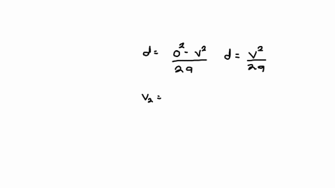 a-car-traveling-at-speed-v-takes-distance-d-to-stop-after-the-brakes-are-applied-what-is-the-stopping-distance-if-the-car-is-initially-traveling-at-speed-20v-assume-that-the-acceleration-due-46297