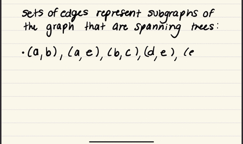 which-of-the-following-sets-of-edges-represent-subgraphs-of-the-graph-that-are-spanning-trees-select-all-that-apply-question-3-options-a-b-a-e-b-c-d-e-e-f-a-b-a-e-b-c-a-e-b-c-b-f-d-e-e-f-a-b-a-e-b-c-b