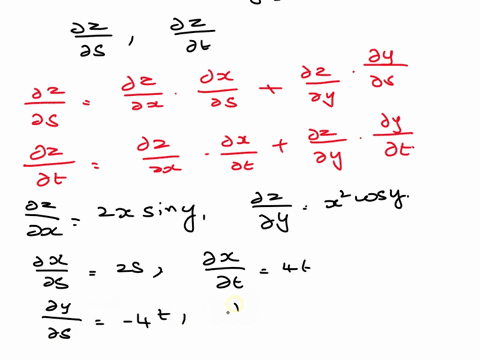 1-point-suppose-z-x2-sin-y-x-1s2-2t2-y-4st-and-dz-as-functions-of-x-y-s-and-t-as-1e-oz-as-dz-dt-2s2xsiny-4tx2cosy-8txsiny-4sx2cosy-b-find-the-numerical-values-of-az-and-0z-when-st1-3-as-1e-4-72862