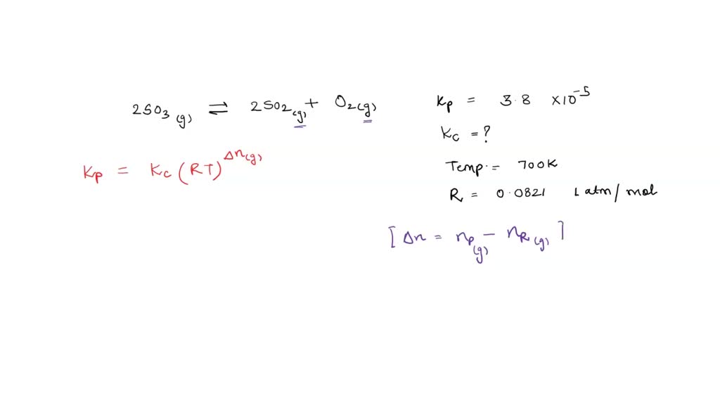 SOLVED: The reaction below has a Kp value of 3.3 × 10-5. What is the ...