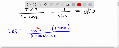 prove-the-identity-sinx-cotx-sinx-1-cosx-94684