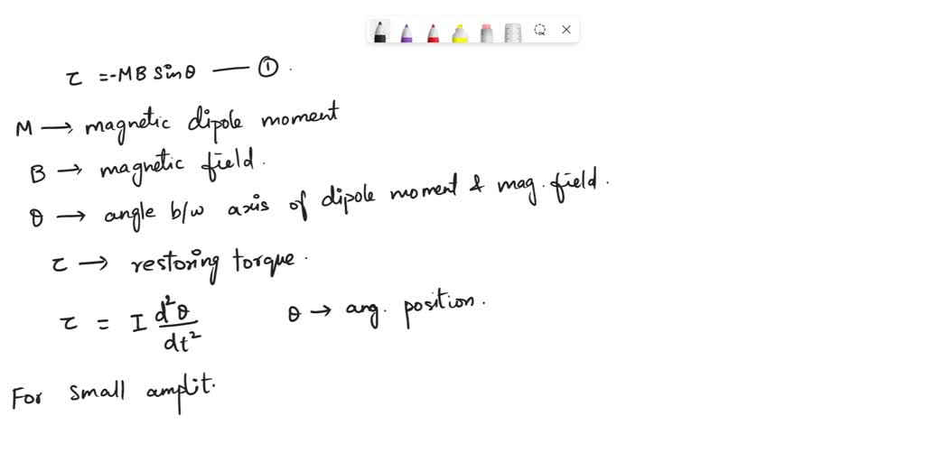 SOLVED: A magnetic dipole is placed in a uniform magnetic field with ...