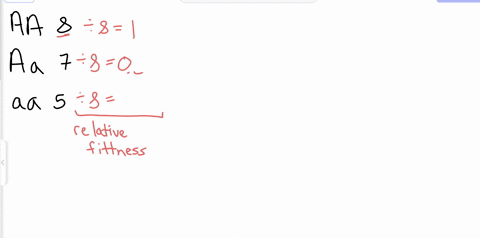 you-observe-the-following-average-fitnesses-for-individuals-of-three-different-genotypes-aa-fitness-calculate-the-relative-fitnesses-ofthe-three-genotypes-b-assume-that-the-current-frequency-13576