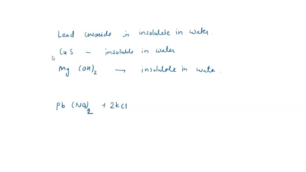 SOLVED Complete the table below by deciding whether precipitate forms