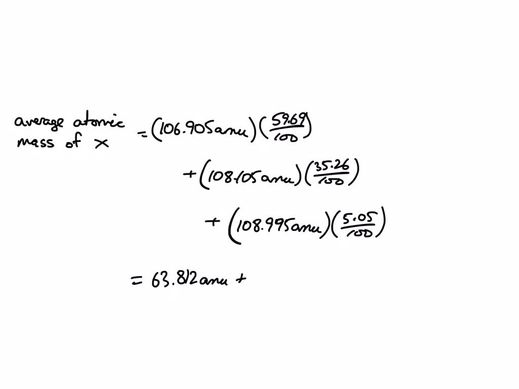 calculate the average atomic mass of an element given isotope abundance data