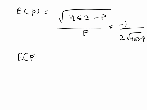 for-the-demand-function-q-dp-1463-find-the-following-a-the-elasticity-b-the-elasticity-at-p-99-stating-whether-the-demand-is-elastic-inelastic-or-has-unit-elasticity-the-values-of-p-for-whic-55043
