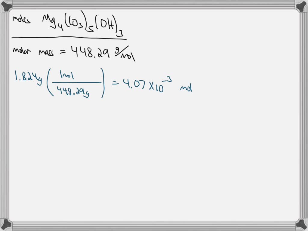 SOLVED A geologist discovers a magnesium carbonate hydroxide hydrated salt with the chemical