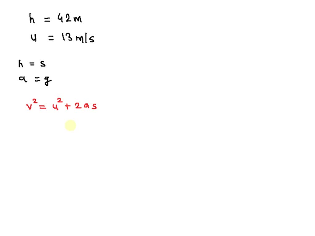 SOLVED A ball is thrown downward from the top of a 42.0 m tower with