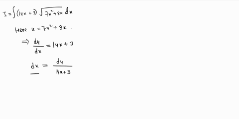 use-the-substitution-u-7x2-3x-t0-evaluate-the-indefinite-integral-below-jaax37x3x-dx-write-the-integrand-in-ters-of-u-fa4x37x2-3x-dx-yu-du-evaluate-the-integral-fa4x37x23x-dx-89876