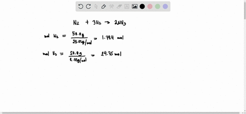 what-is-the-percentage-yield-of-ammonia-nh3-if-500-g-each-of-nitrogen-and-hydrogen-react-to-form-300-g-of-ammonia-77166