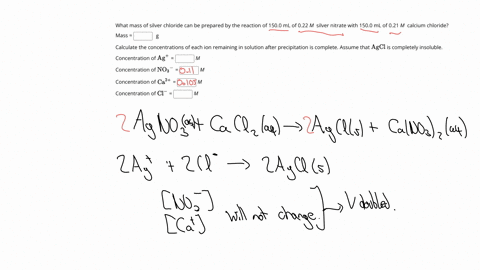 what-mass-of-silver-chloride-can-be-prepared-by-the-reaction-of-1500-mathrmml-of-022-m-silver-nitrate-with-1500-mathrmml-of-021-mathrmm-calcium-chloride-text-mass-square-mathrmg-calculate-the-concentr