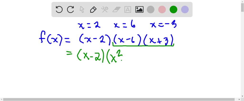 SOLVED: Write a polynomial f (x) that meets the given conditions. Answers  may vary: Degree 3 polynomial with zeros 2, and =