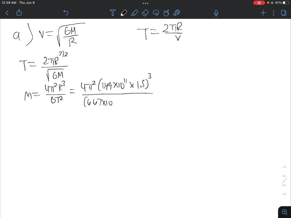SOLVED: Question 4: Using Newton's version of Kepler's Third Law (10 ...