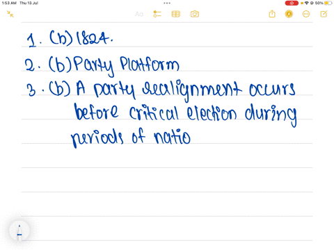 9-political-scientists-generally-agree-that-there-have-been-four-realigning-elections-in-american-party-history-which-realignment-differed-from-the-others-group-of-answer-choices-a-1932-b-1824-c-1896-
