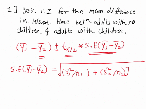 aancom-sample-40-adulls-valh-results-mean-daily-leisure-lime-chndren-0z-children-under-the-age-18-vears-resun-mean-daily-eisure-mme-53-hours-standaro-viation-0f-227-hours-4tandom-sample-40-a-55127