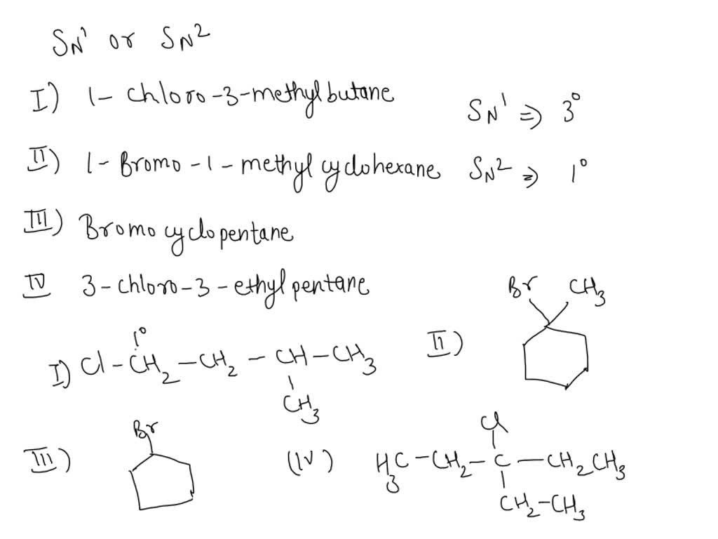 SOLVED: Decide the mechanism by which the following alkyl halides will ...