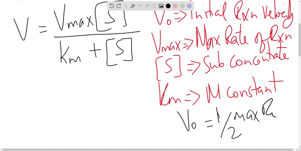 SOLVED "If the vmax of an enzyme is 5 mmoles/sec and the Km is 25 mM