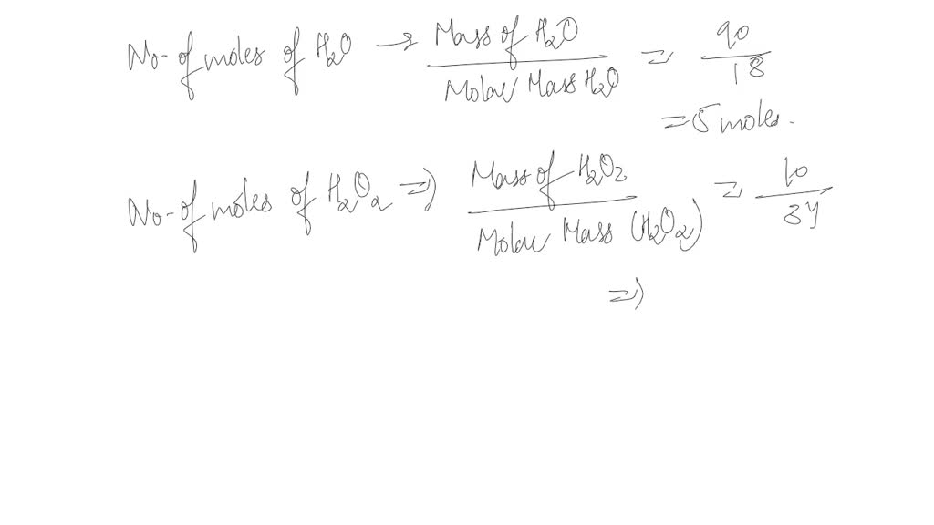 the mole fraction of water in 10% aqueous solution of H2O2