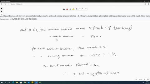 in-a-test-of-50-questions-each-correct-answer-fetches-two-marks-and-each-wrong-answer-fetches-1-2-ma-57955