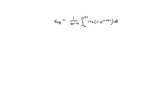 the-velocity-of-a-skydiver-in-feet-per-second-at-a-time-t-seconds-after-jumping-out-of-an-airplane-is-given-by-the-function-vt-1761-e-0024-use-a-definite-integral-to-find-the-skydiver-averag-29337