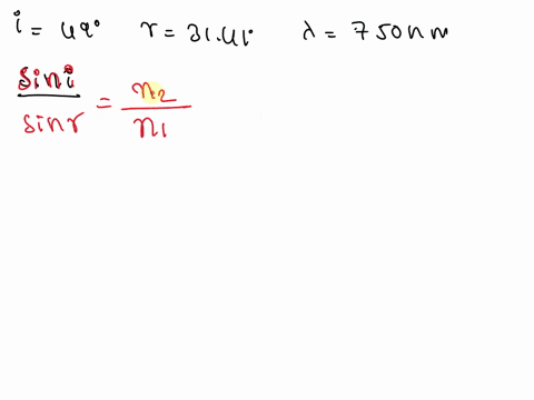 a-beam-of-light-travels-from-air-to-liquid-if-the-angl-of-incidence-is-49-degree-and-angle-of-refraction-is-3141-degree-the-wavelength-of-light-in-air-is-750-nm-the-wavelength-of-light-in-th-90888