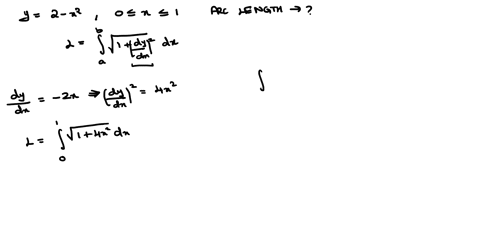 use-the-arc-length-formula-to-find-the-length-of-the-curve-y-2-x2-0-x-1-check-your-answer-by-noting-that-the-curve-is-part-of-a-circle-21697