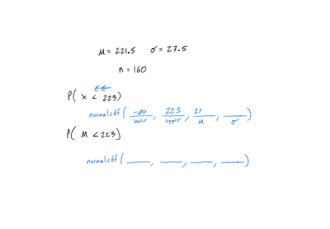 a-population-of-values-has-a-normal-distribution-with-2215-and-275-you-intend-to-draw-a-random-sample-of-size-n-160-find-the-probability-that-a-single-randomly-selected-value-is-less-than-22-71017