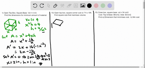 1-find-the-dimensions-of-the-open-topped-box-with-a-square-base-that-has-volume-4-in3-and-requires-the-minimum-amount-of-material-to-build-hint-let-x-be-the-length-of-the-base-express-the-ar-39942