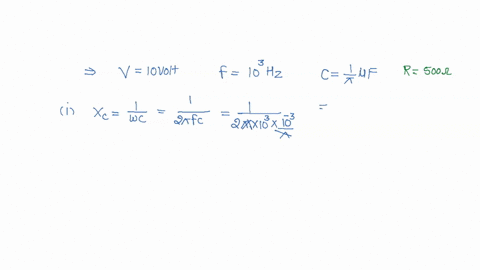 a-voltage-of-10-v-and-frequency-103-hz-is-applied-to-1pi-micro-f-capacitor-in-series-with-a-resistor-of-500ohm-find-the-power-factor-of-the-circuit-and-the-power-dissipated