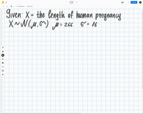 the-length-of-human-pregnancies-is-approximately-normal-with-a-mean-266-days-and-a-standard-deviation-of-16-days-what-is-the-probability-that-a-randomly-selected-pregnancy-last-less-than-258-15758