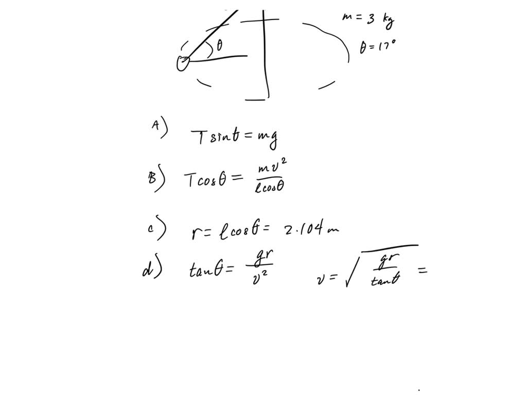 SOLVED A tethered ball moves in a horizontal circle supported by a