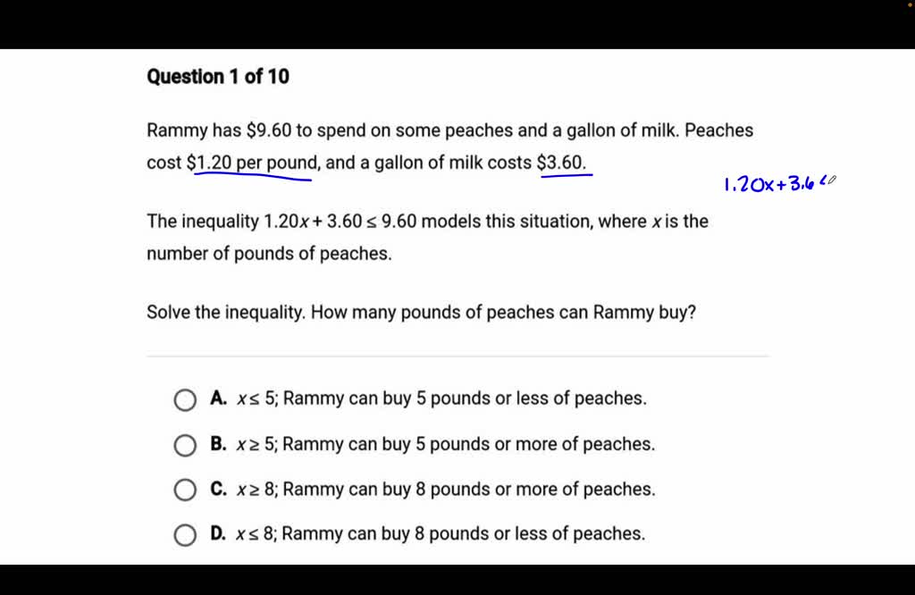 SOLVED 'Please help me with this math problem Rammy has S9.60 to spend