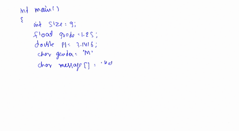 iii-procedure-declare-the-following-variables-and-print-them-using-printf-finction-int-size-9-float-grade-125-double-pi-31416-char-gender-m-char-messagehello-everything-note-your-source-code-26267
