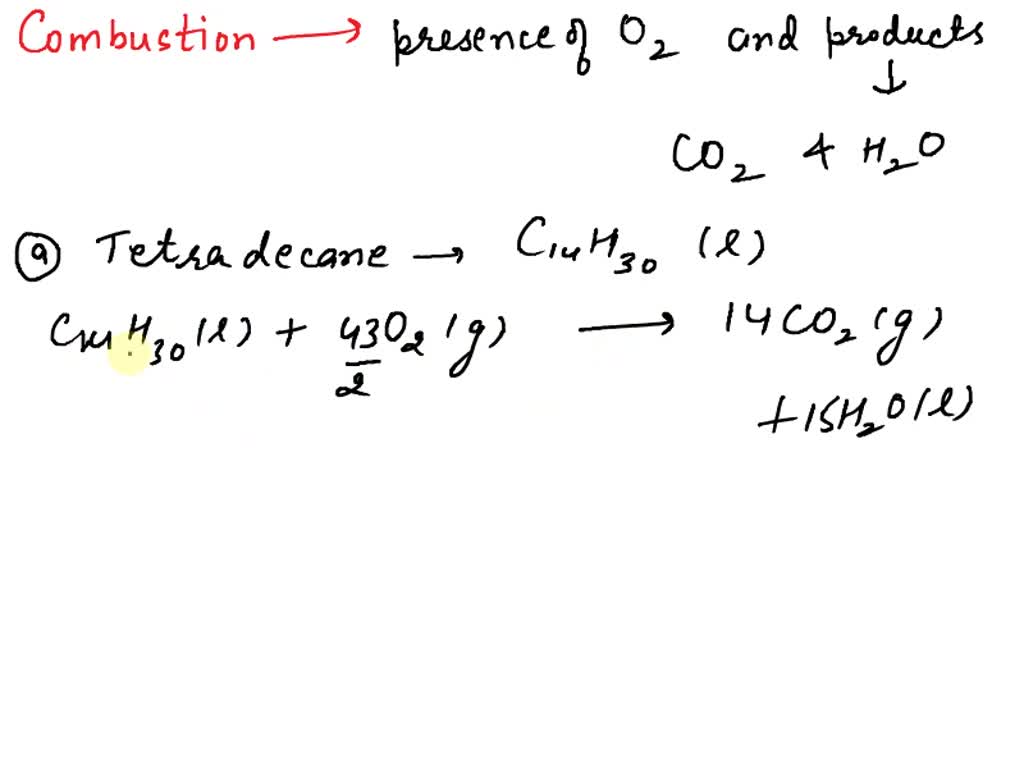 Solved Write The Combustion Reaction Of The Following Alkanes A