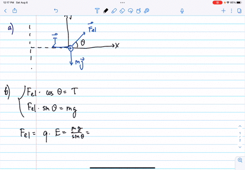 ciccuon-22-a-small-sphere-of-charge-q-68-pc-and-mass-58-g-is-attached-to-a-light-string-and-placed-in-uniform-electric-field-e-that-makes-an-angle-0-379-with-the-horizontal-the-opposite-end-63758