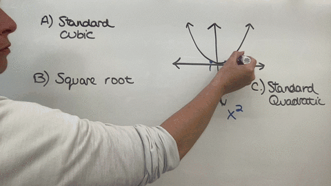 Use the shape of the graph to name the function b square...