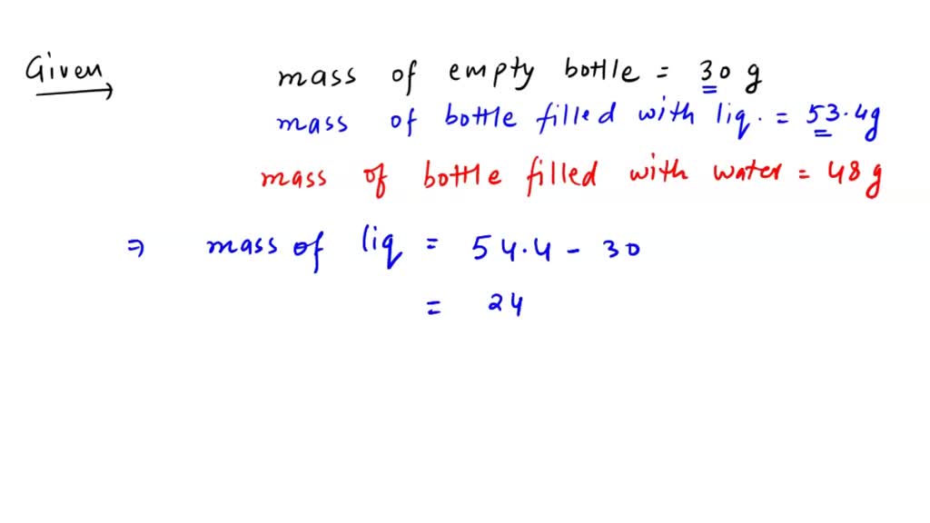 SOLVED A simple hydrometer of mass 50g floats in a liquid of relative density 1.4 Calculate the