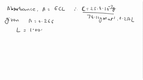 a-solution-prepared-by-dissolving-258-mg-of-benzene-cshb-fm-7811-in-hexane-and-diluting-2500-ml-has-an-absorption-peak-at-256-nm-with-an-absorbance-of-0266-in-a-1000-cm-cell-hexane-does-not-89986