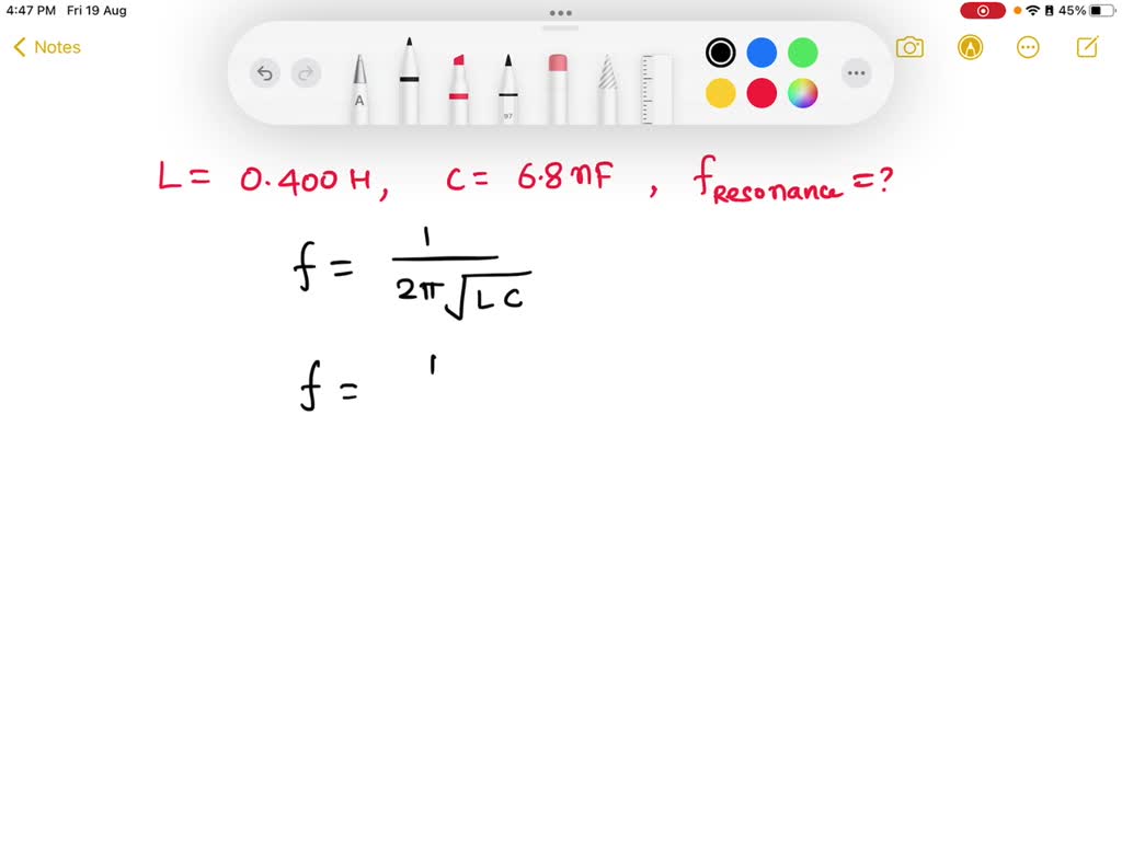 SOLVED Calculate the expected linear resonant frequency for an RLC