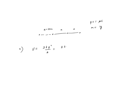 the-diagram-show-four-identical-objects-each-with-a-mass-of-1-gram-and-a-charge-of-1-lc-they-are-held-in-place-in-a-line-at-a-separation-of-10-cm-one-another-a-what-is-the-initial-total-pote-42848
