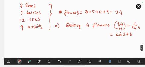 -in-a-large-vase-there-are-8-roses-5-daisies-12-lilies-and-9-orchids-if-4-flowers-are-selected-at-random-and-not-replaced-a-find-the-probability-that-at-least-1-of-the-flowers-is-a-rose-b-fi-10128
